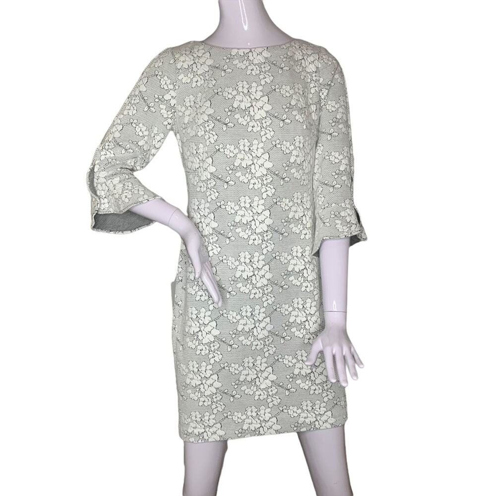 Karl Lagerfeld Paris Women Dress Size 4 Embossed Blooming Print Zipper o…